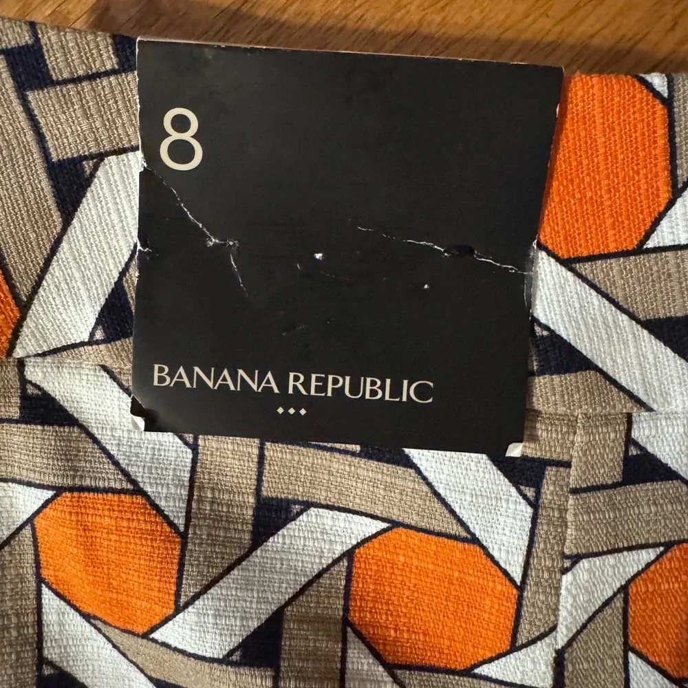 Banana republic Geometric Orange and Brown pencil Skirt - Picture 8 of 10